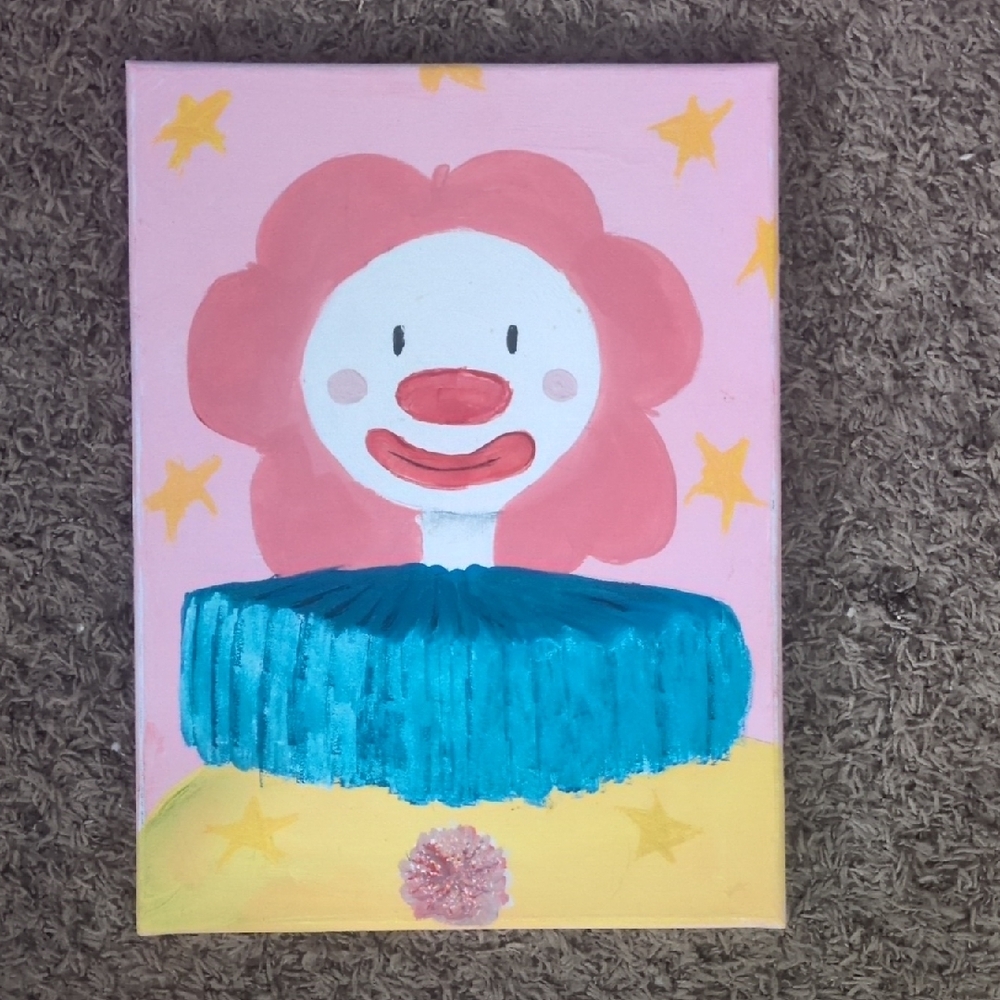 Colorful Clown Canvas Art